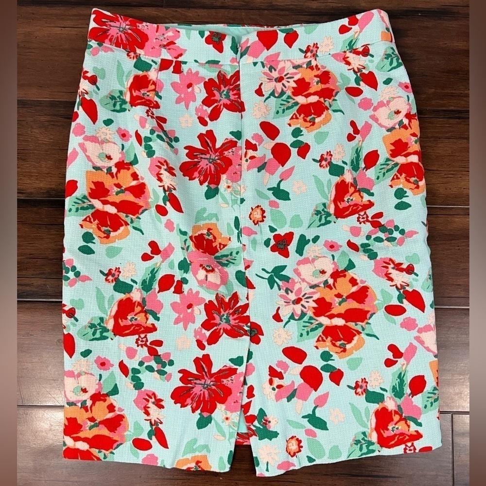 J. Crew Floral Print Pencil Skirt - Size 2 - Picture 5 of 7